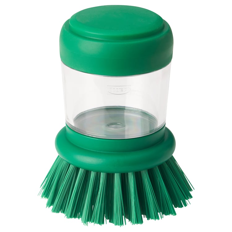 Dishwasher brush with detergent