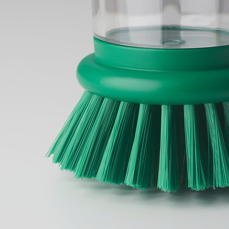 Dishwasher brush with detergent